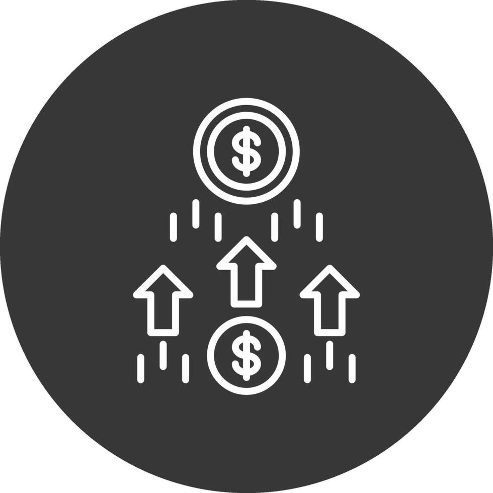 Money Growth Line Inverted Icon Design vector