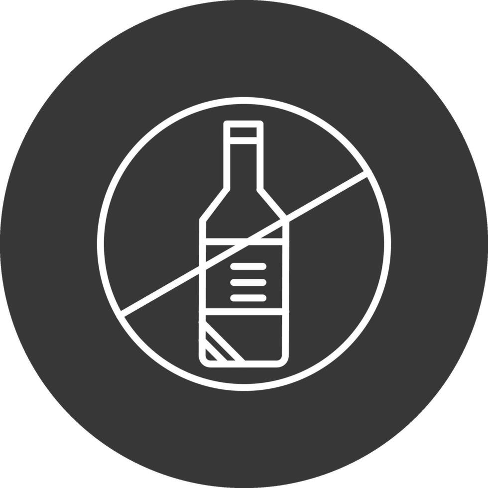 No alcohol línea invertido icono diseño vector