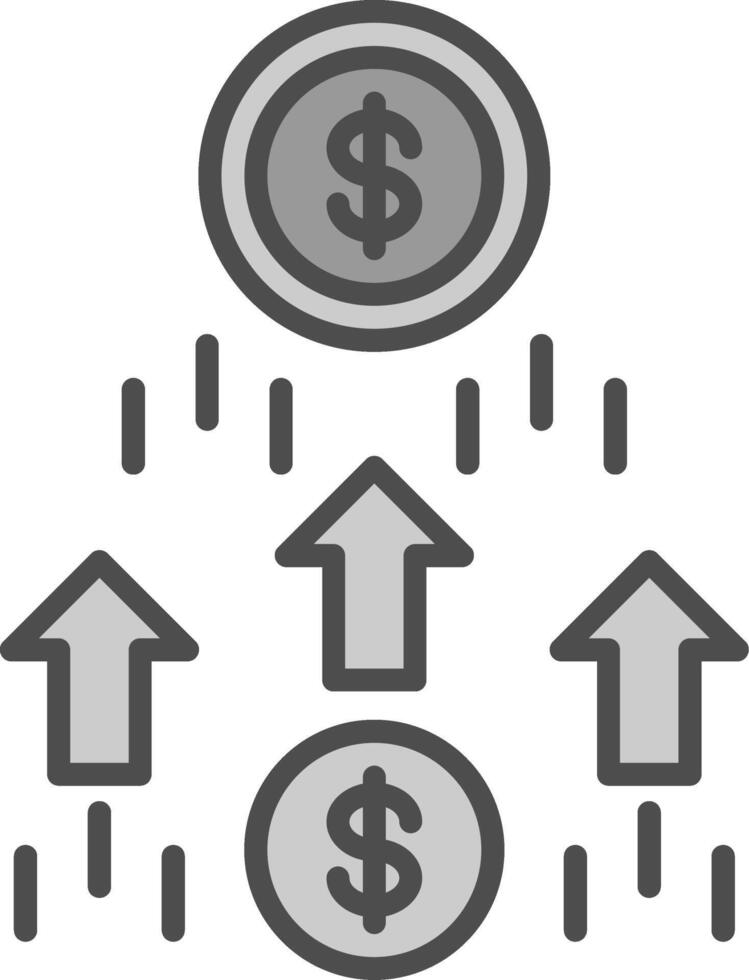 Money Growth Line Filled Greyscale Icon Design vector