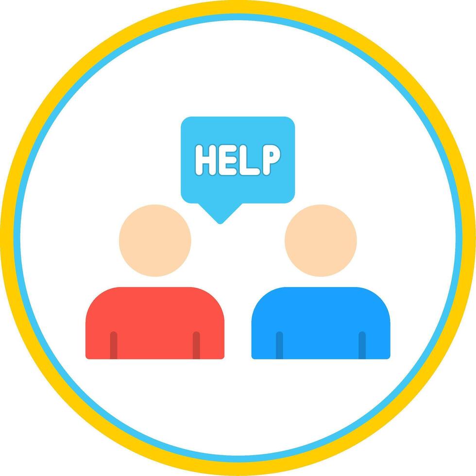 Ask For Help Flat Circle Icon vector