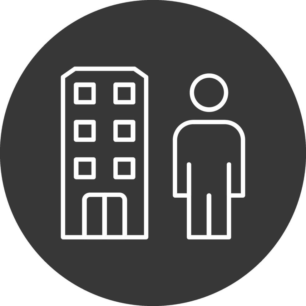 residencial zona línea invertido icono diseño vector