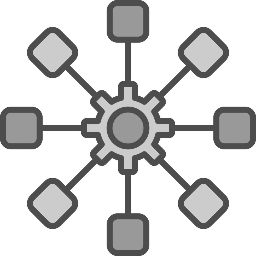 Structure Line Filled Greyscale Icon Design vector