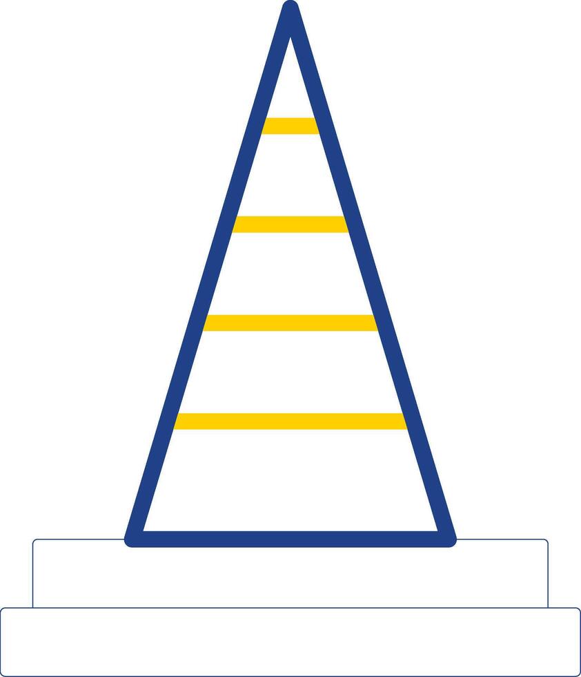 Traffic Cone Line Two Colour Icon Design vector