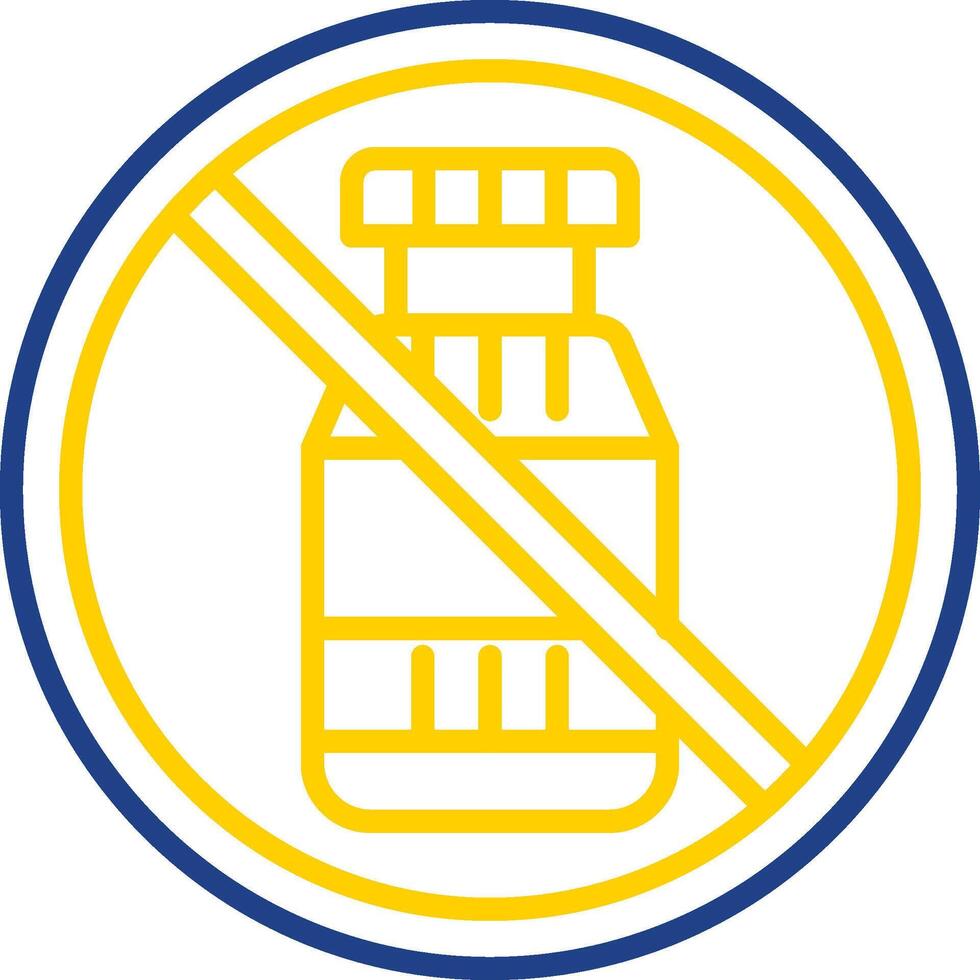 Prohibited Sign Line Two Colour Icon Design vector