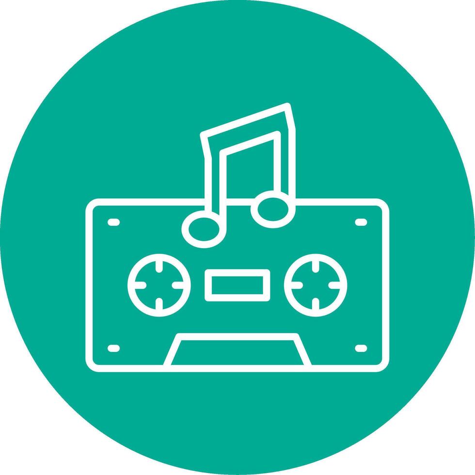 Cassette Multi Color Circle Icon vector