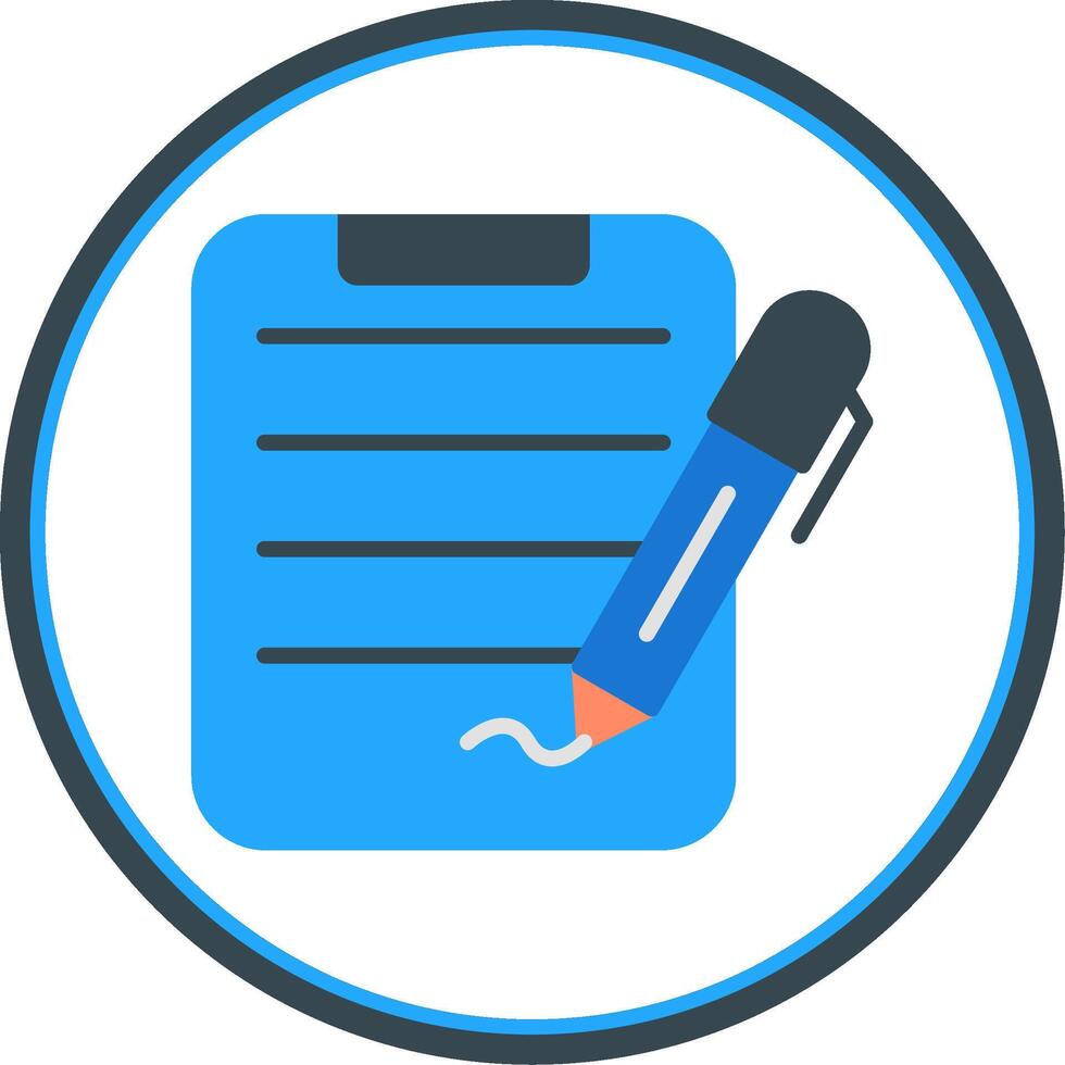 Notepad Flat Circle Icon vector