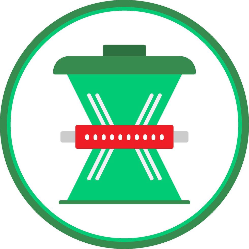 Waste Reduction Flat Circle Icon vector