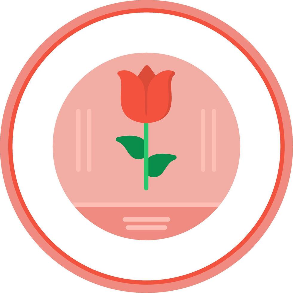 tulipán plano circulo icono vector