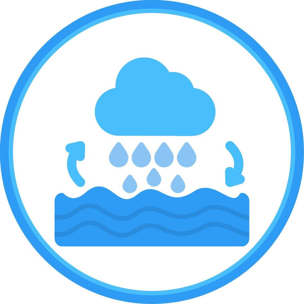 Water Cycle Flat Circle Icon vector