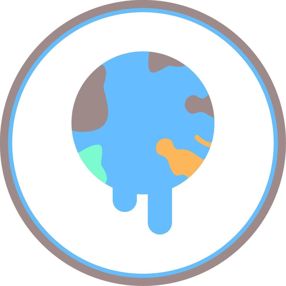 Global Warming Flat Circle Icon vector