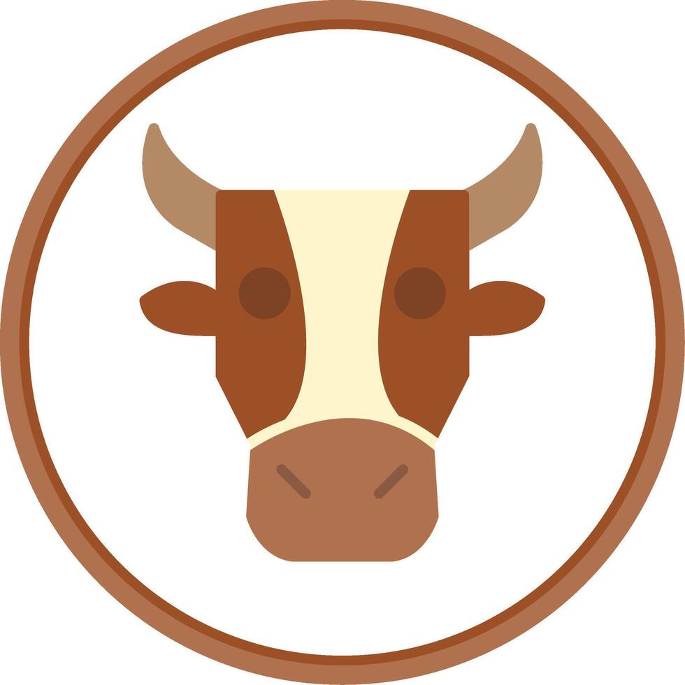 Cow Flat Circle Icon vector