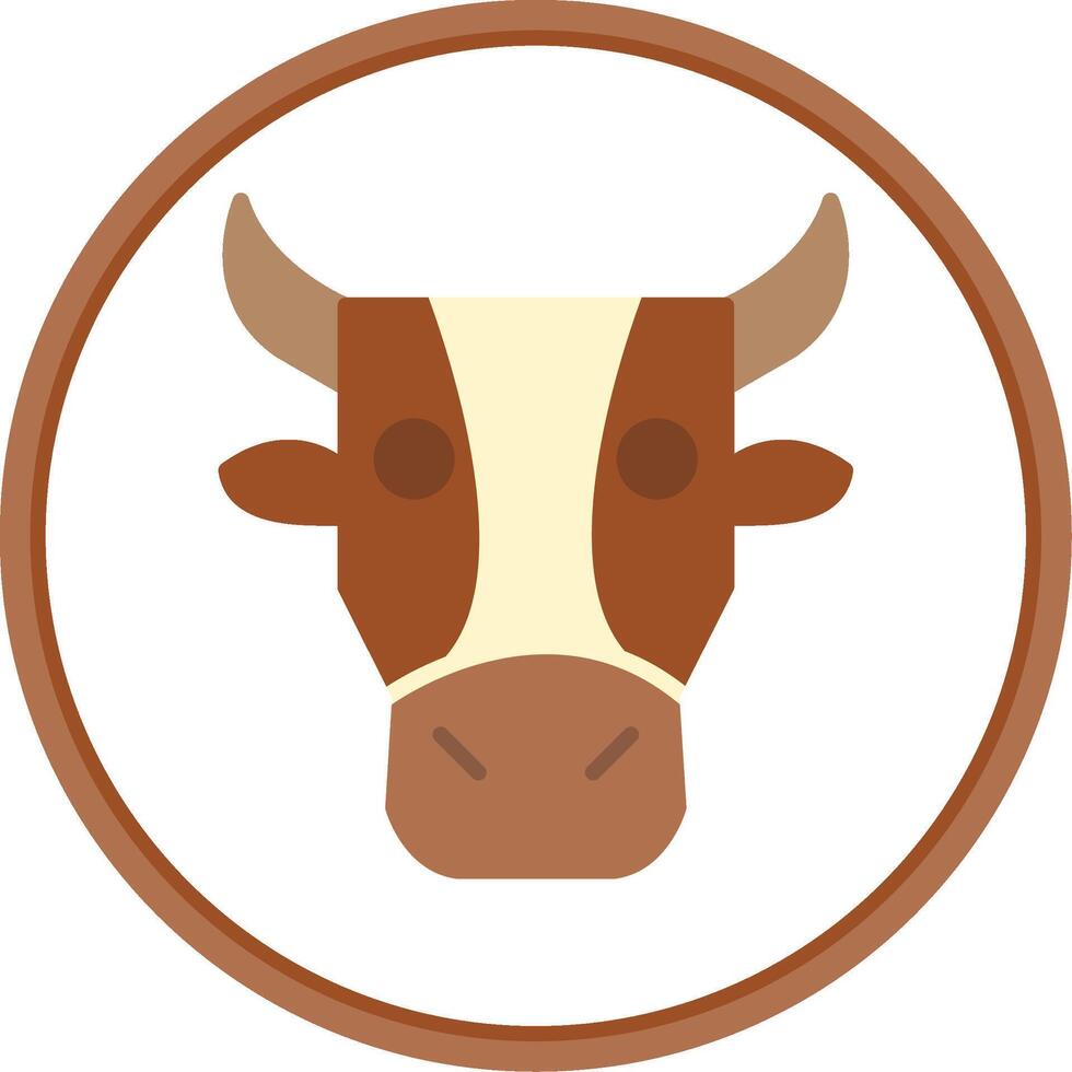 Cow Flat Circle Icon vector