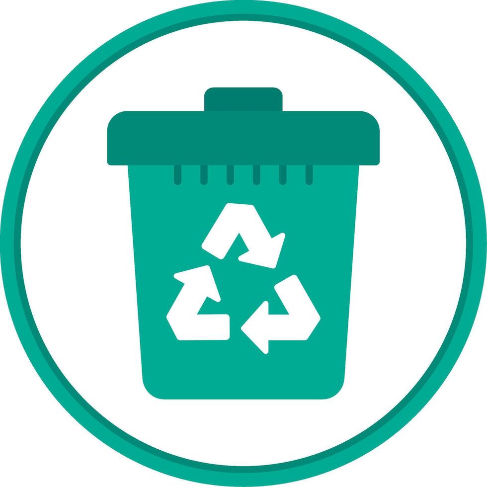 Recycle Bin Flat Circle Icon vector