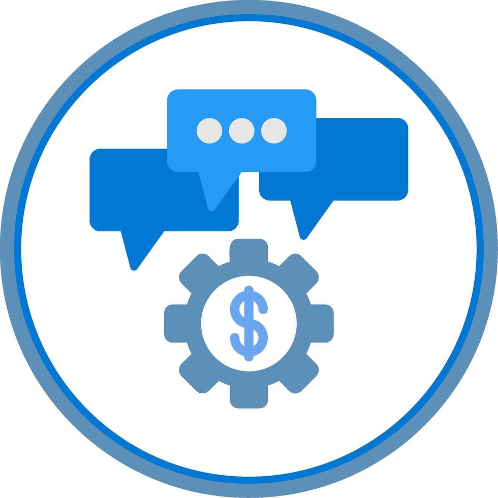 Business Dialog Flat Circle Icon vector