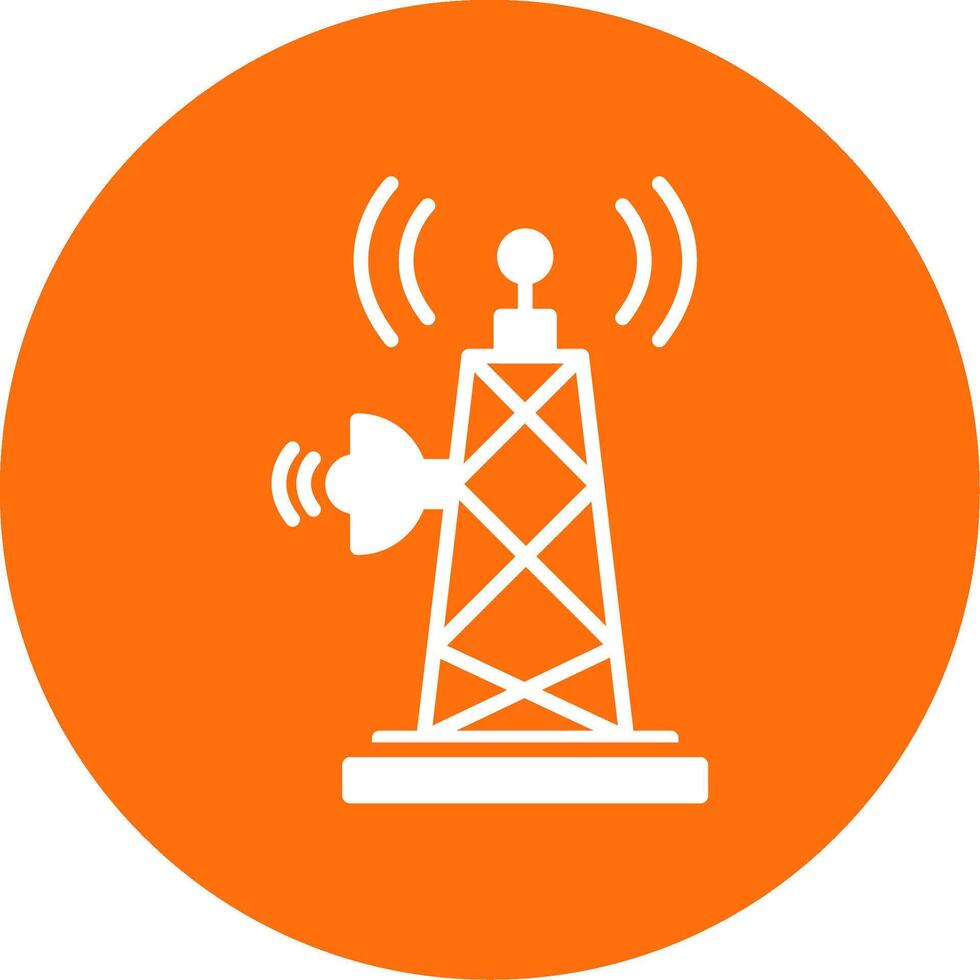 Signal Tower Multi Color Circle Icon vector