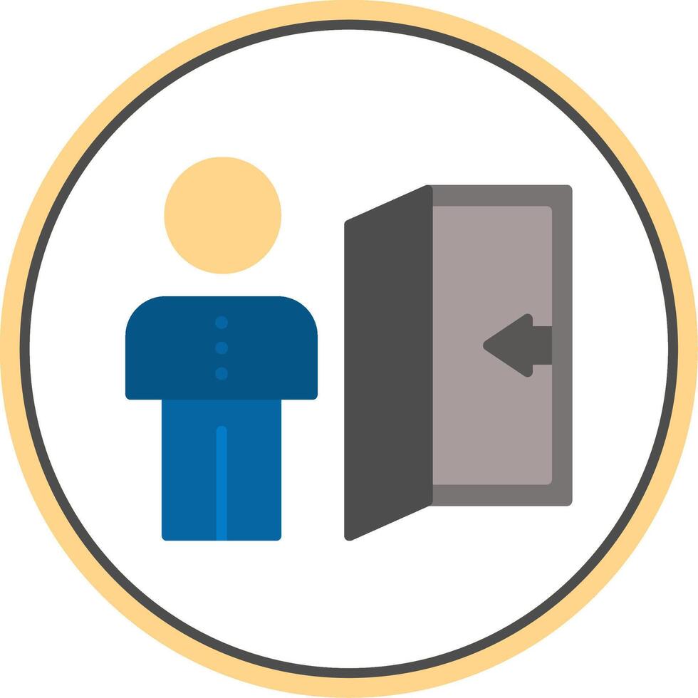 Staff Dismissal Flat Circle Icon vector