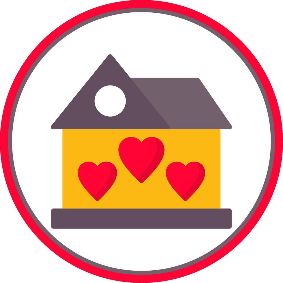 Dream House Flat Circle Icon vector