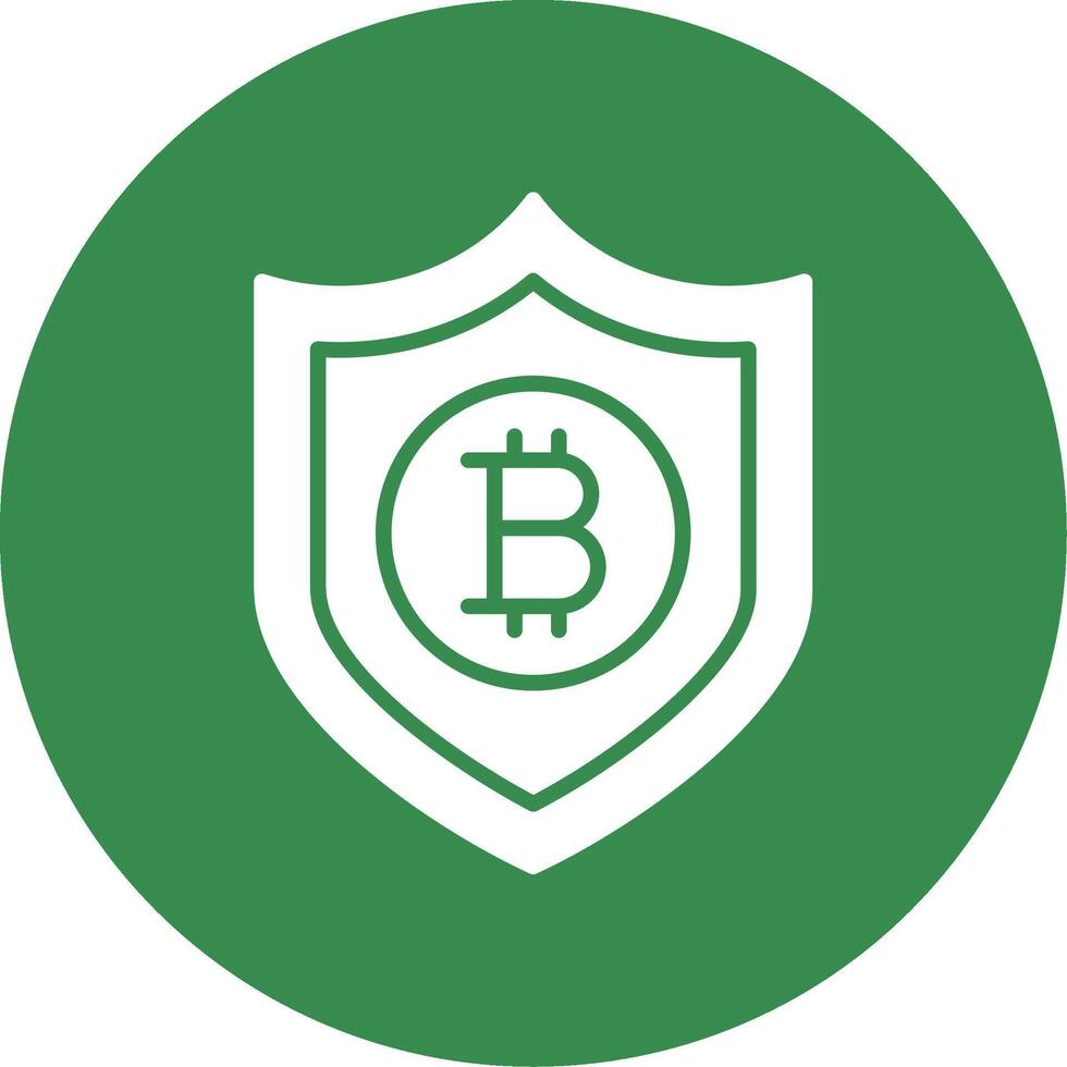 Bitcoin Secure Multi Color Circle Icon vector