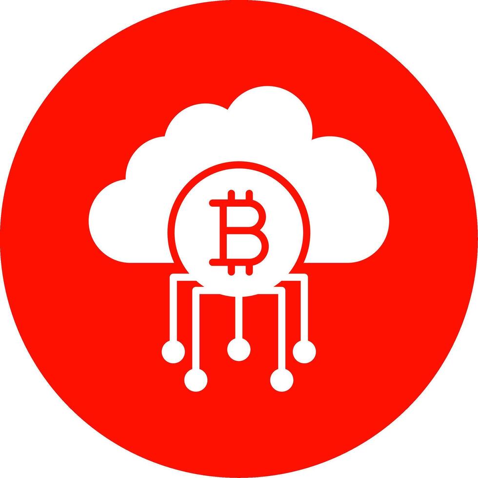 Cloud Bitcoin Multi Color Circle Icon vector