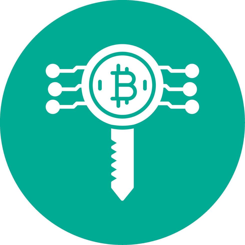 Bitcoin Key Multi Color Circle Icon vector