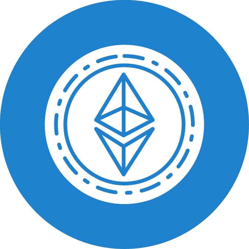 Ethereum Coin Multi Color Circle Icon vector