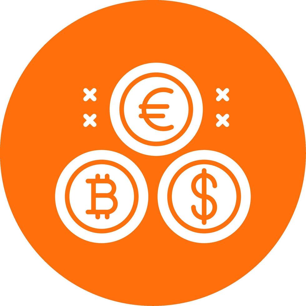 Cryptocurrency Coins Multi Color Circle Icon vector