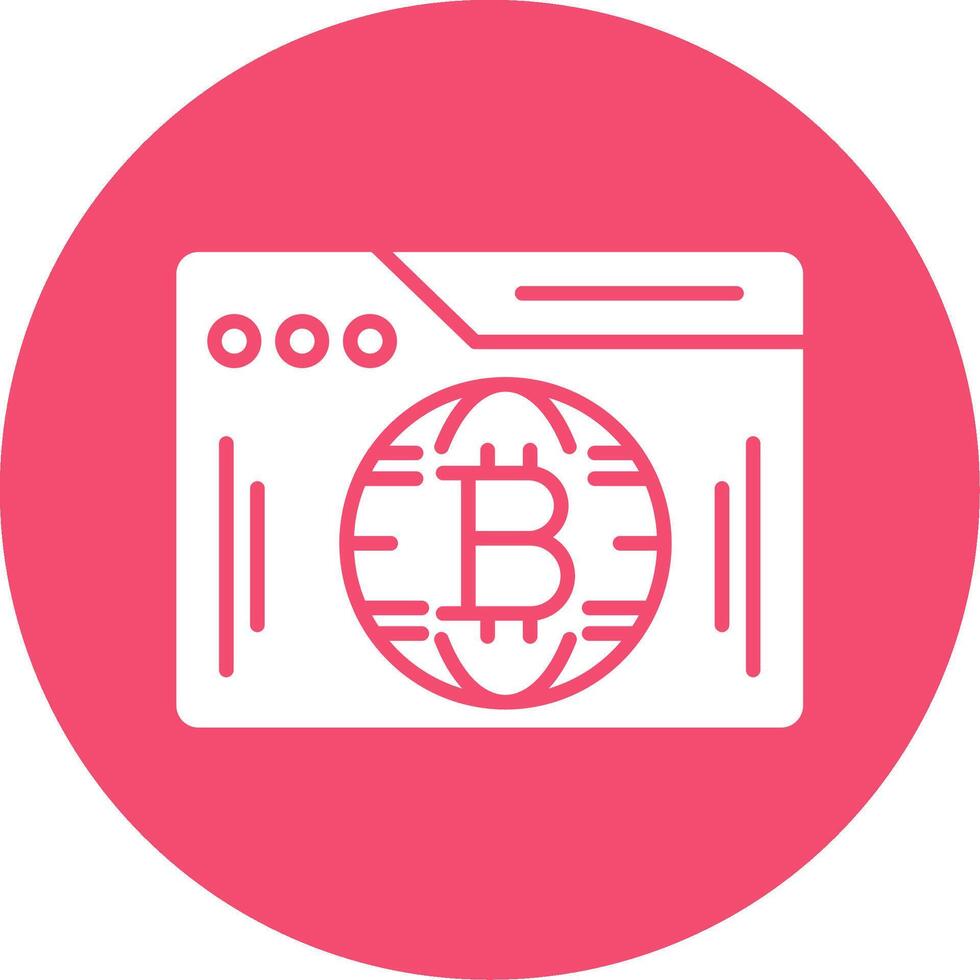 Bitcoin Web Multi Color Circle Icon vector