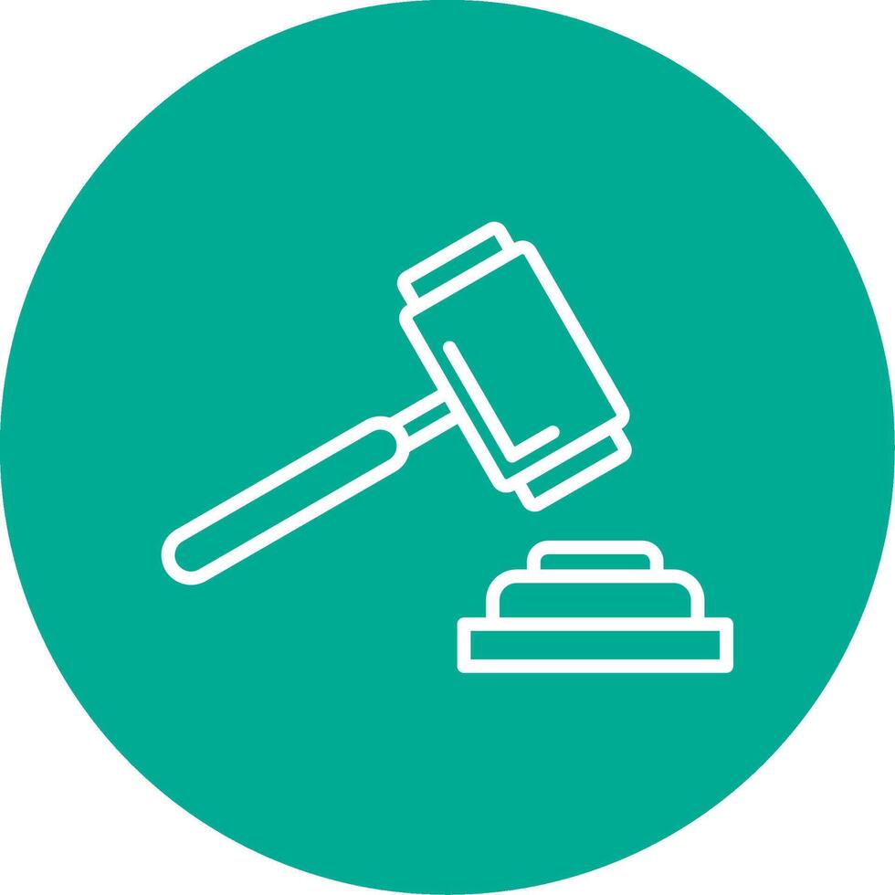 Auction Multi Color Circle Icon vector