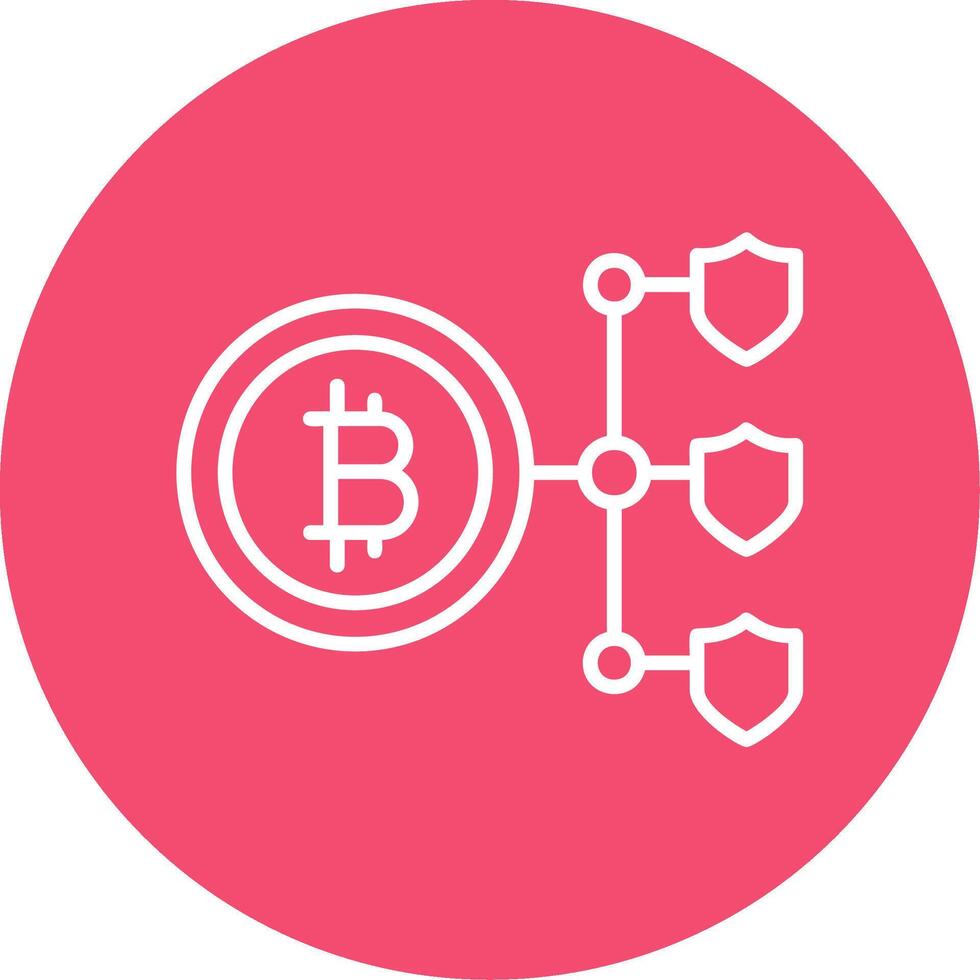 Bitcoin Blockchain Multi Color Circle Icon vector