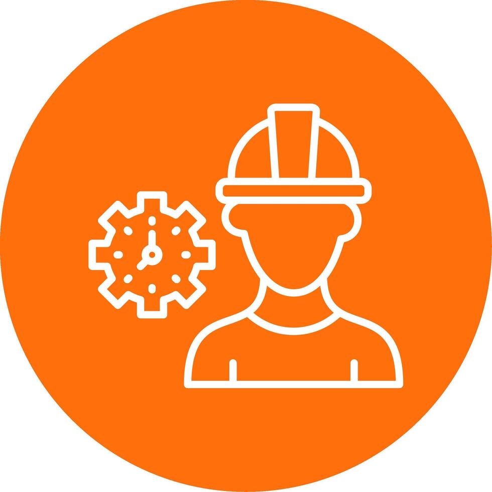 Worker Mask Multi Color Circle Icon vector