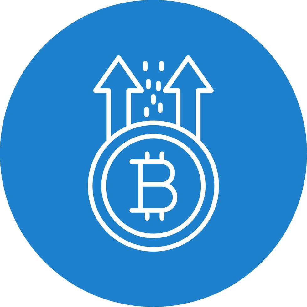 Bitcoin Rise Multi Color Circle Icon vector