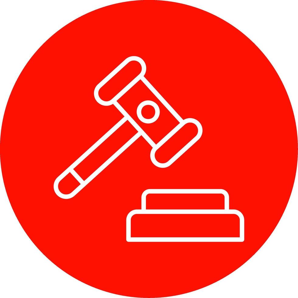Auction Multi Color Circle Icon vector