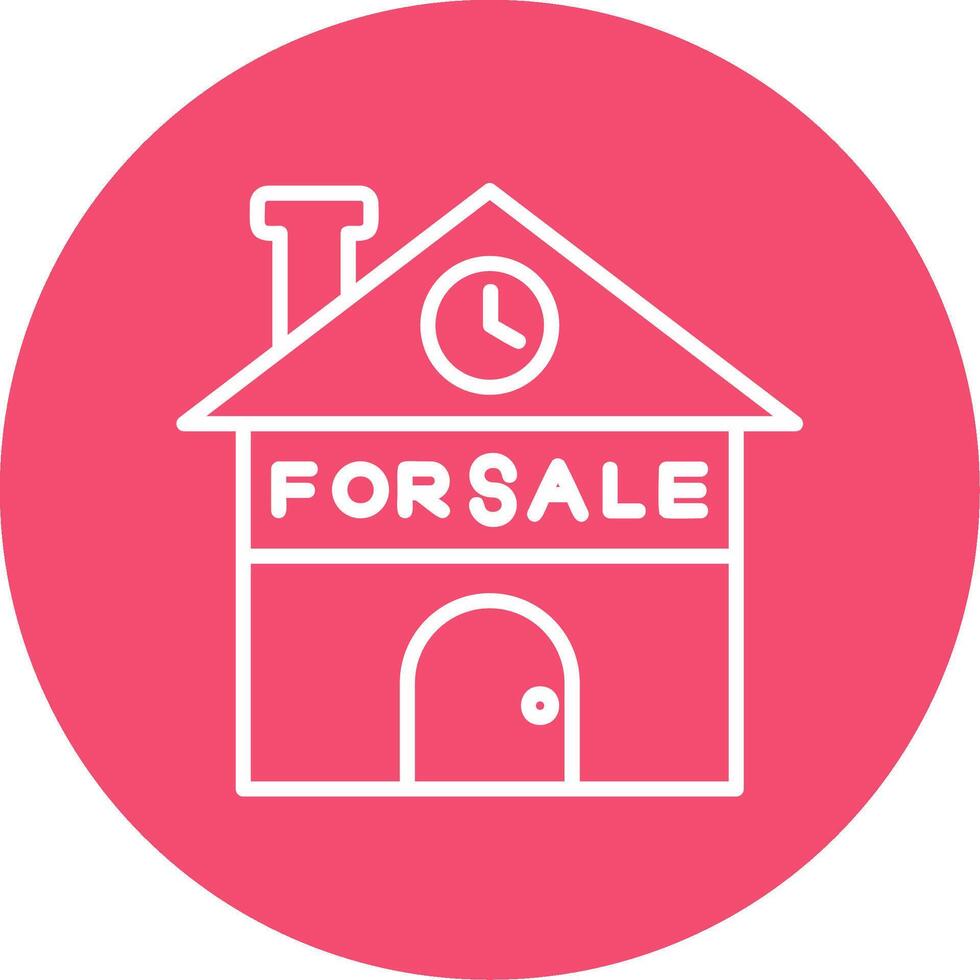 Home For Sale Multi Color Circle Icon vector