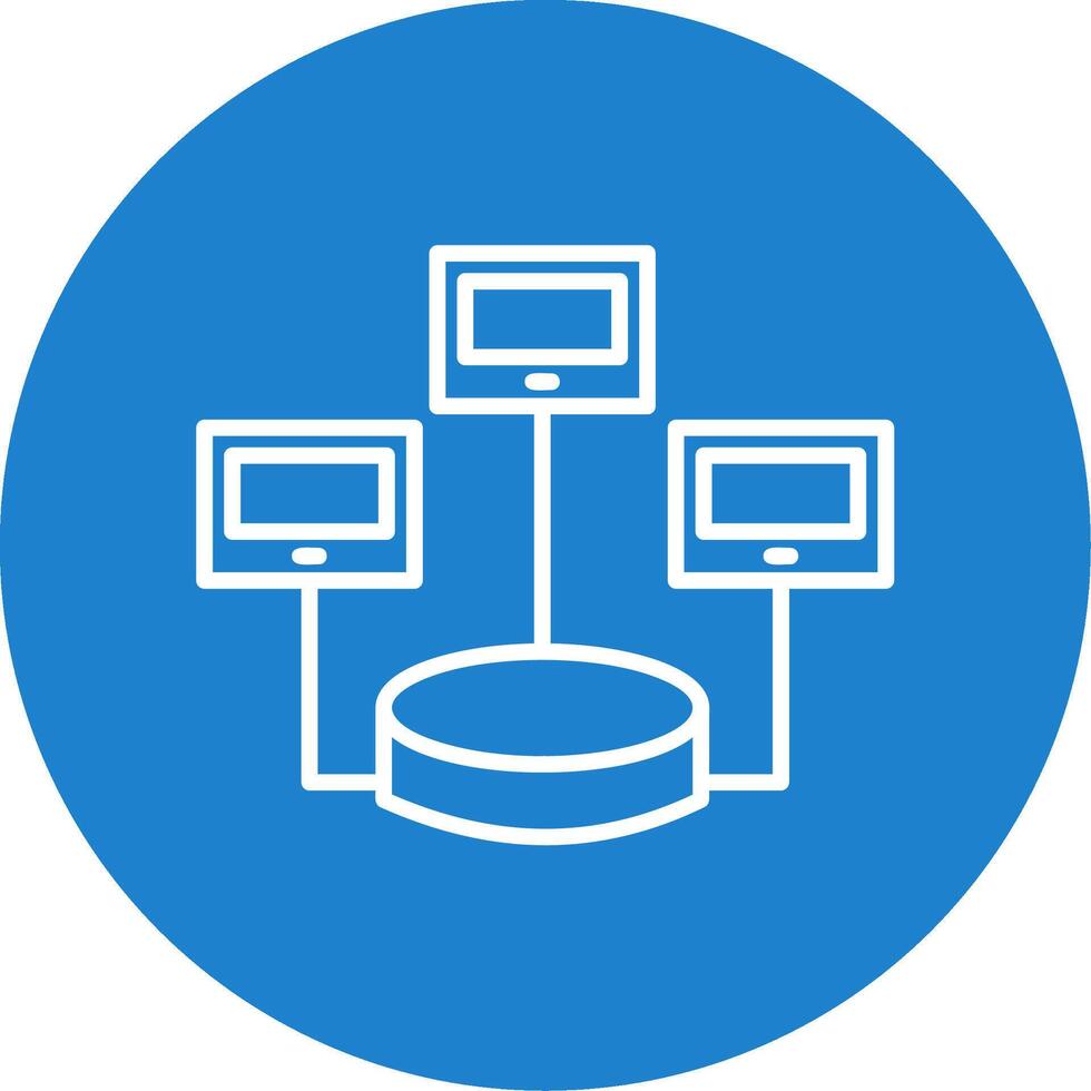 repartido base de datos multi color circulo icono vector