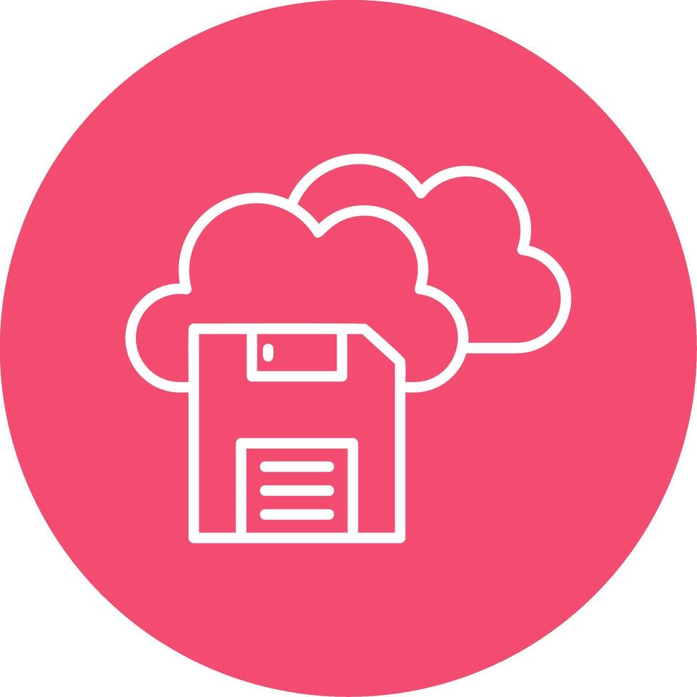 Save To Cloud Multi Color Circle Icon vector