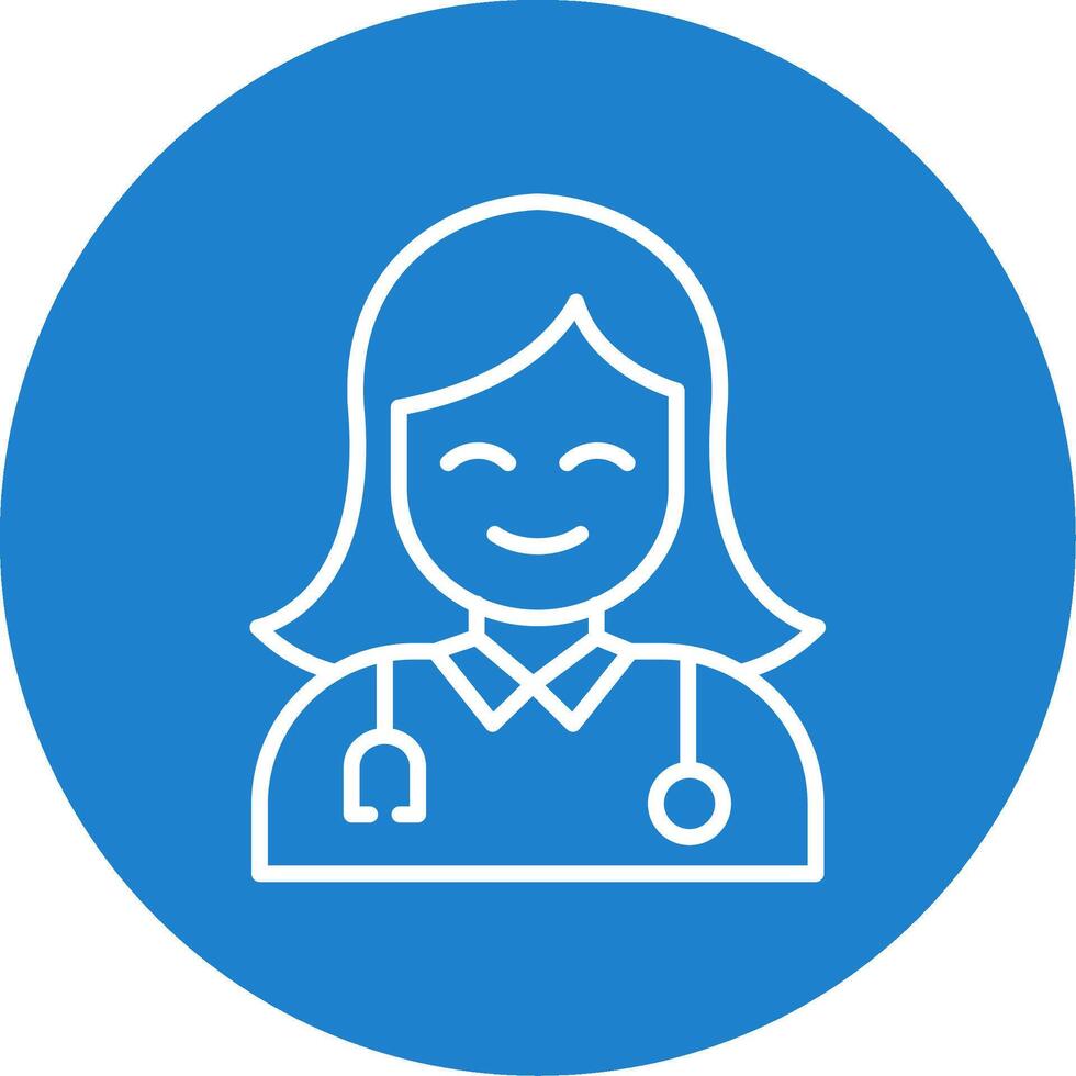 Female Doctor Multi Color Circle Icon vector