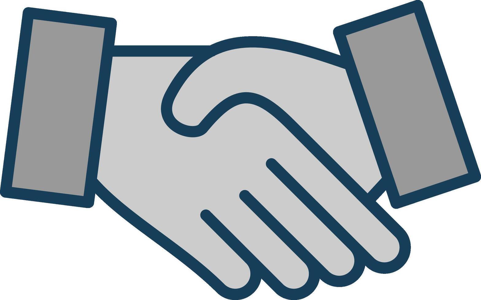 Hand Shake Line Filled Greyscale Icon Design vector