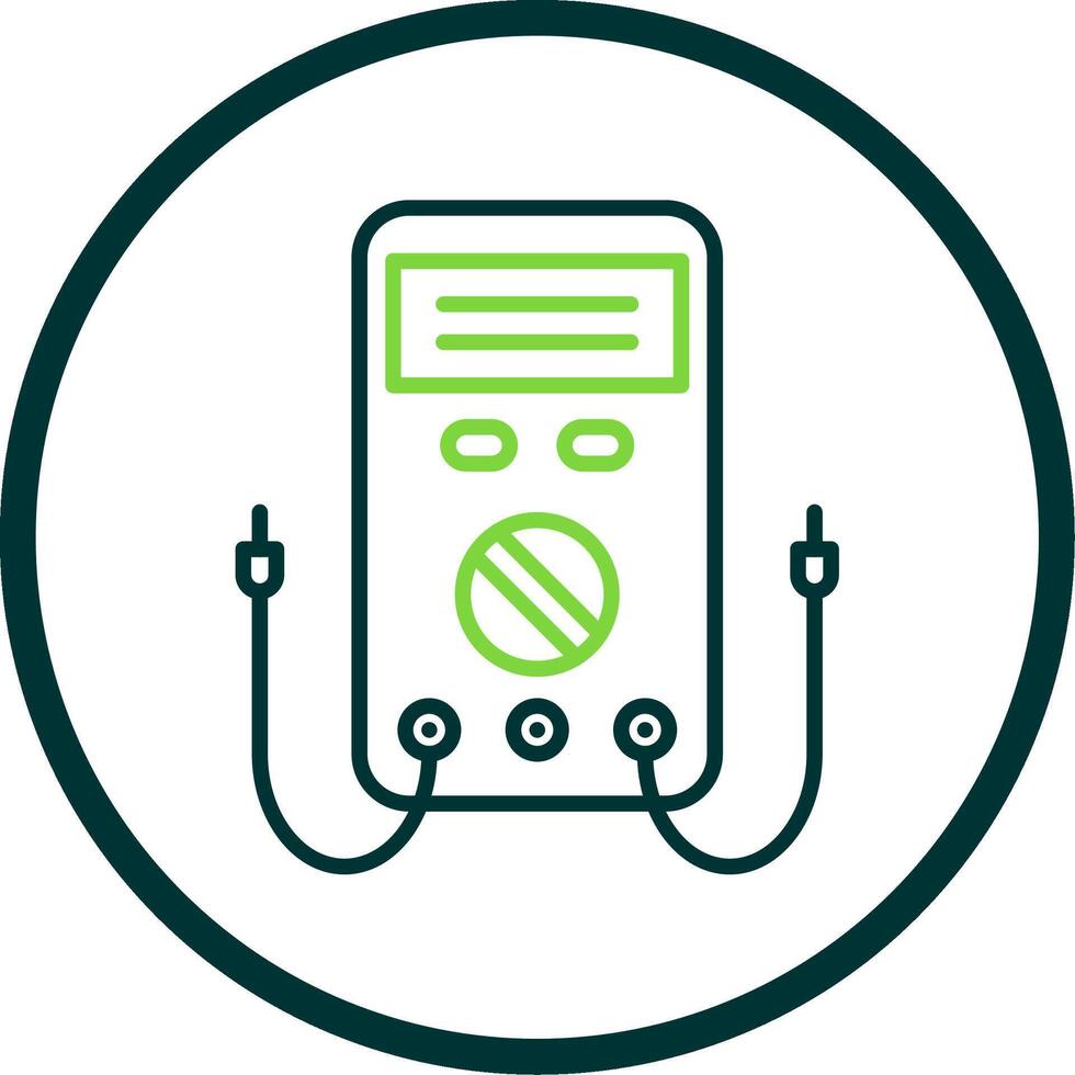 Multimeter Line Circle Icon Design vector
