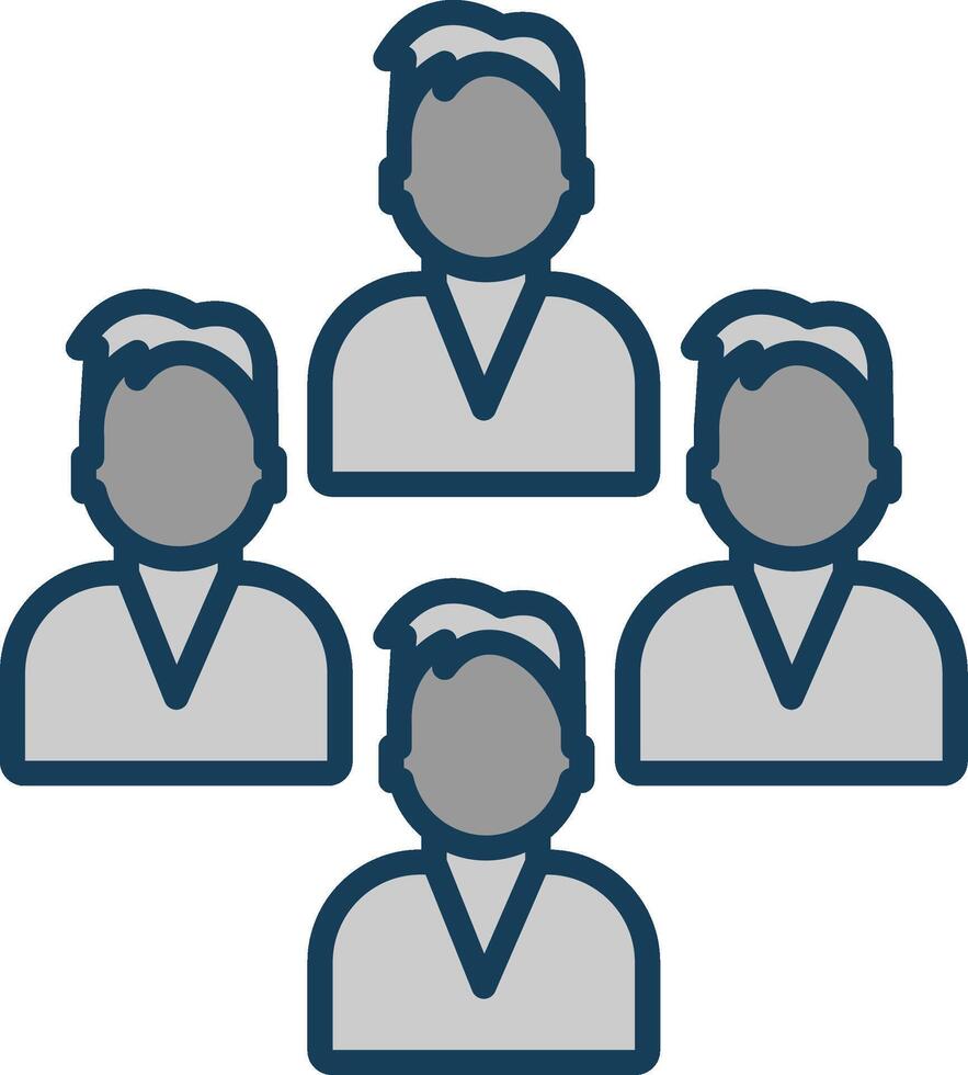 Team Line Filled Greyscale Multi Circle Line Filled Greyscale Icon Design vector