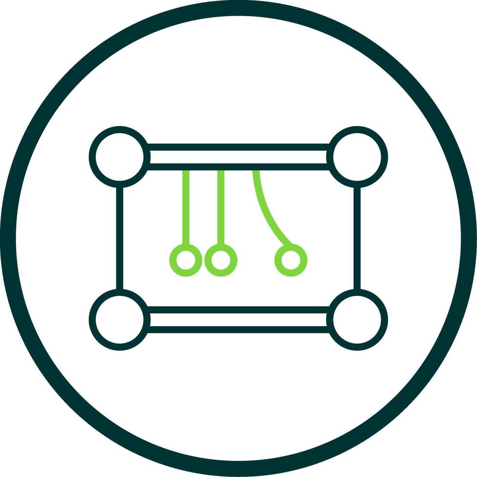 Newtons Cradle Line Circle Icon Design vector