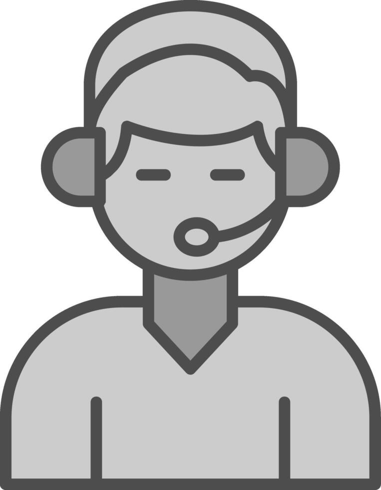 Customer Support Line Filled Greyscale Icon Design vector