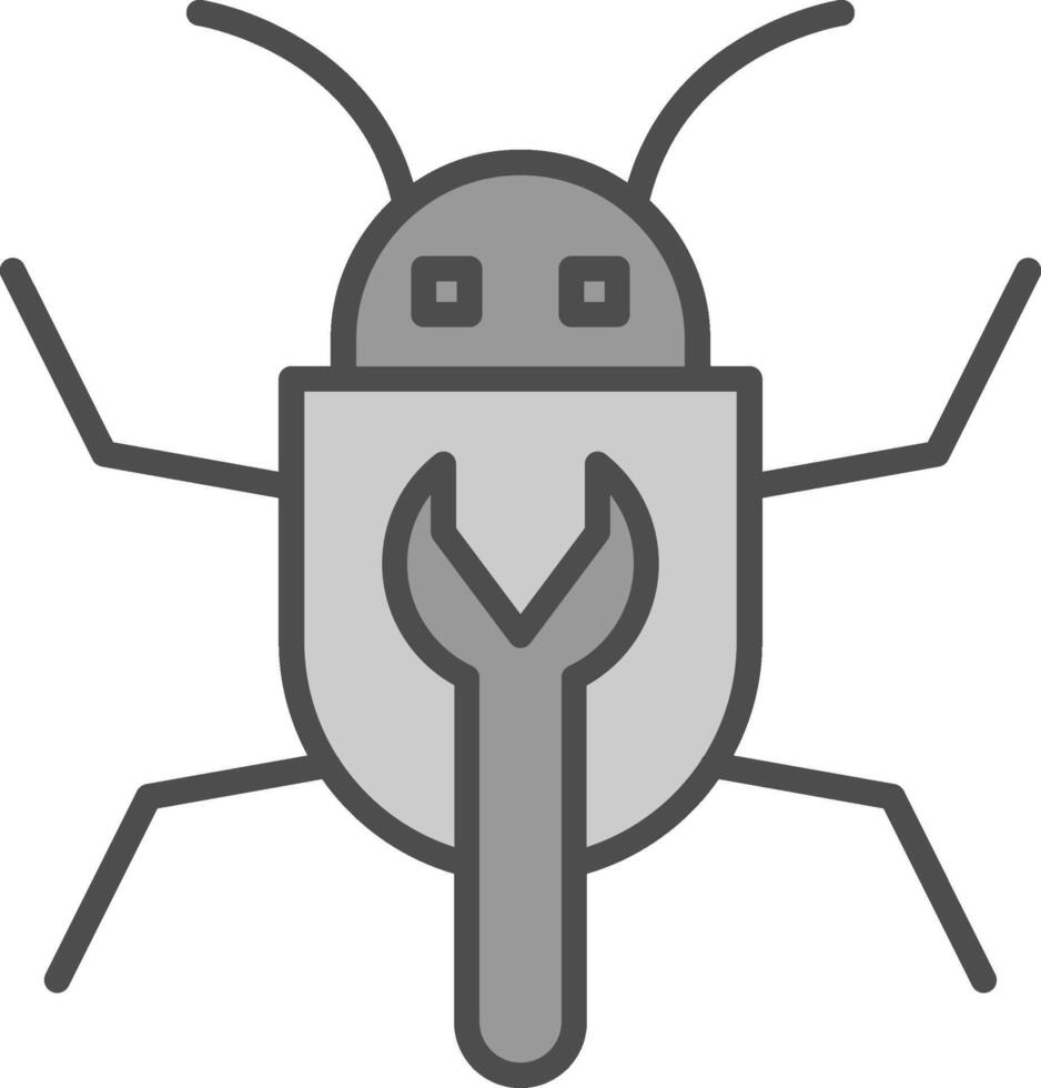 Bug Fixing Line Filled Greyscale Icon Design vector