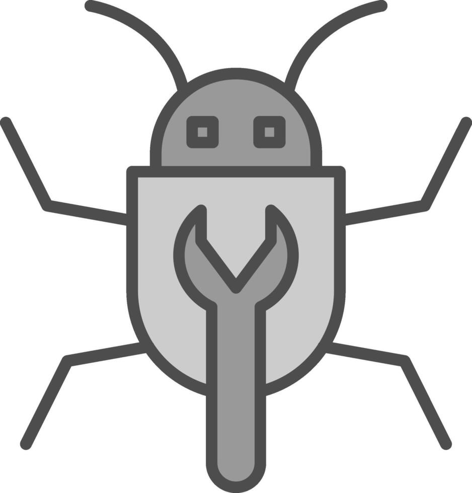 Bug Fixing Line Filled Greyscale Icon Design vector