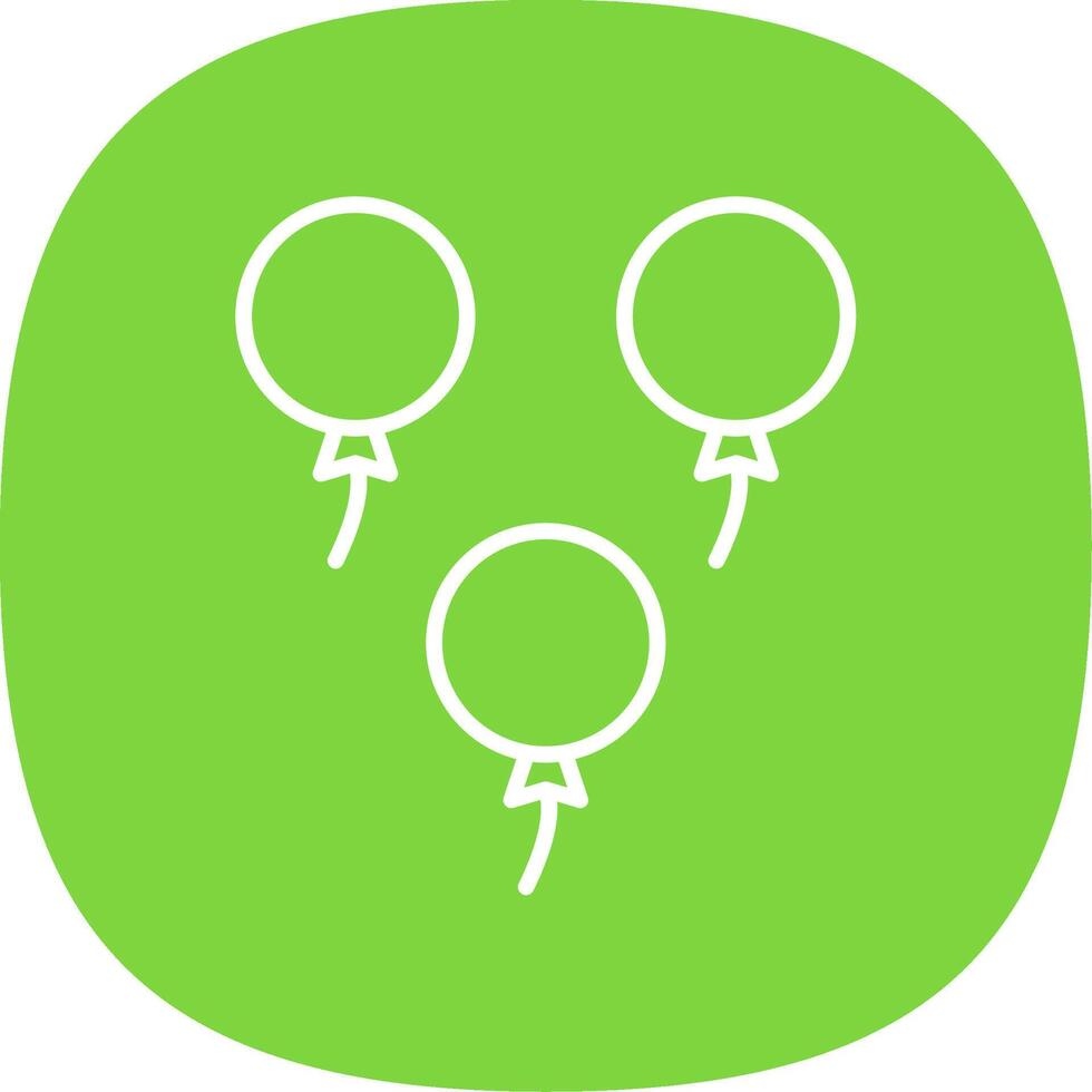 Balloons Line Curve Icon Design vector