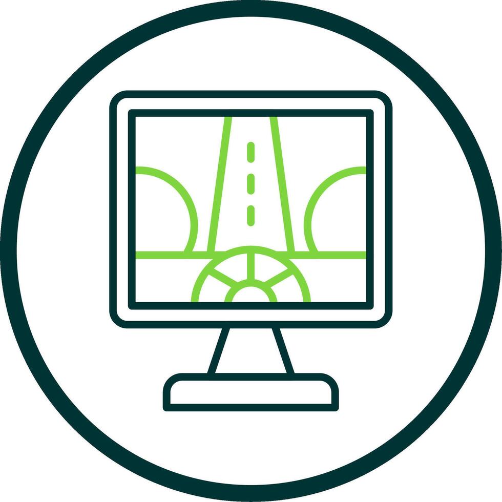 Driving Control Line Circle Icon Design vector