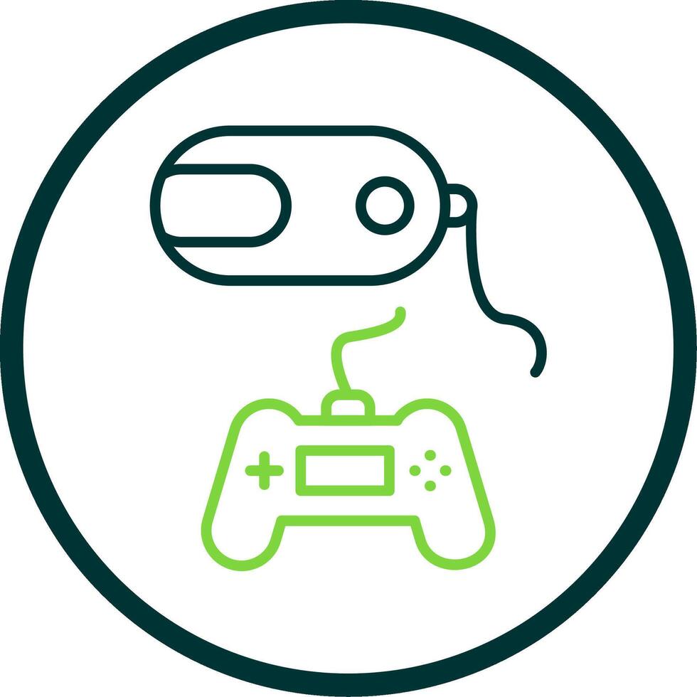 Vr Game Line Circle Icon Design vector