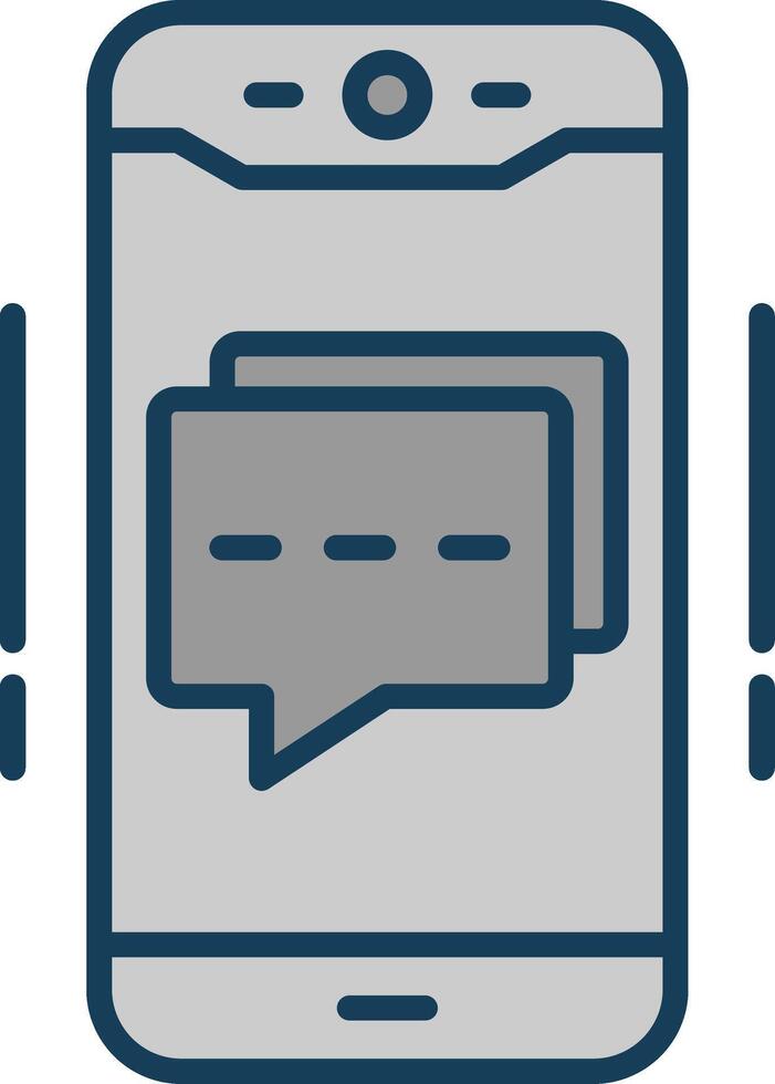 Mobile Chat Line Filled Greyscale Icon Design vector
