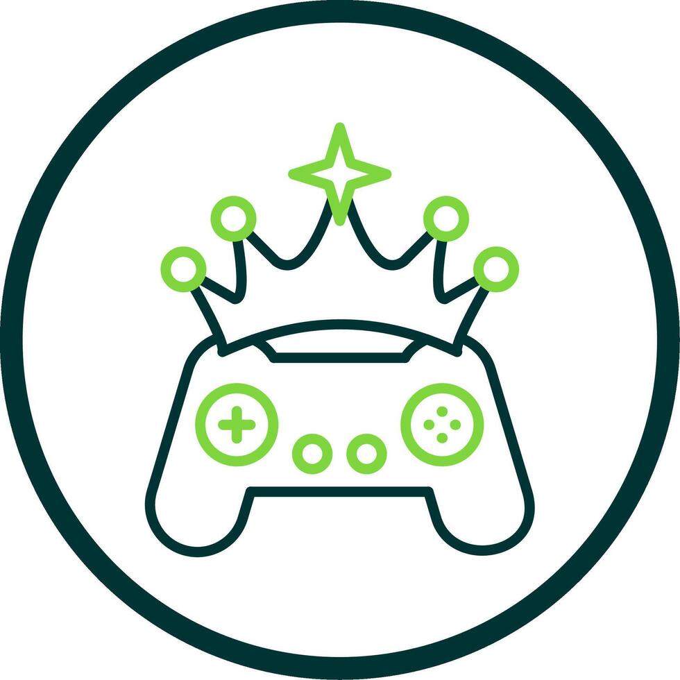 Crown Line Circle Icon Design vector