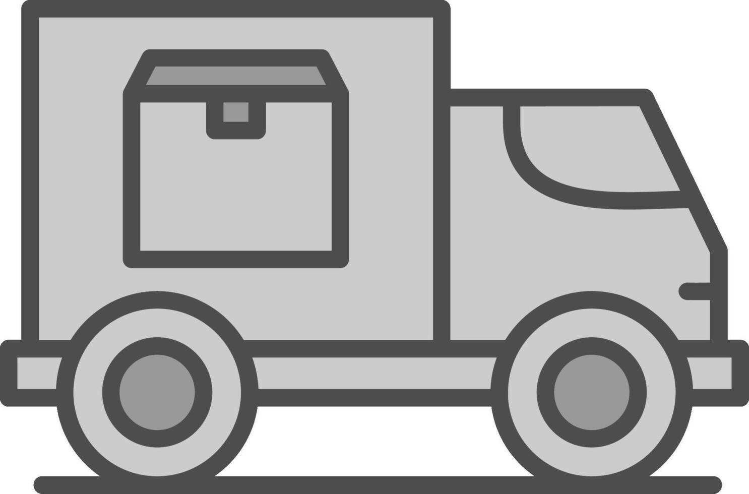 Delivery Truck Line Filled Greyscale Icon Design vector