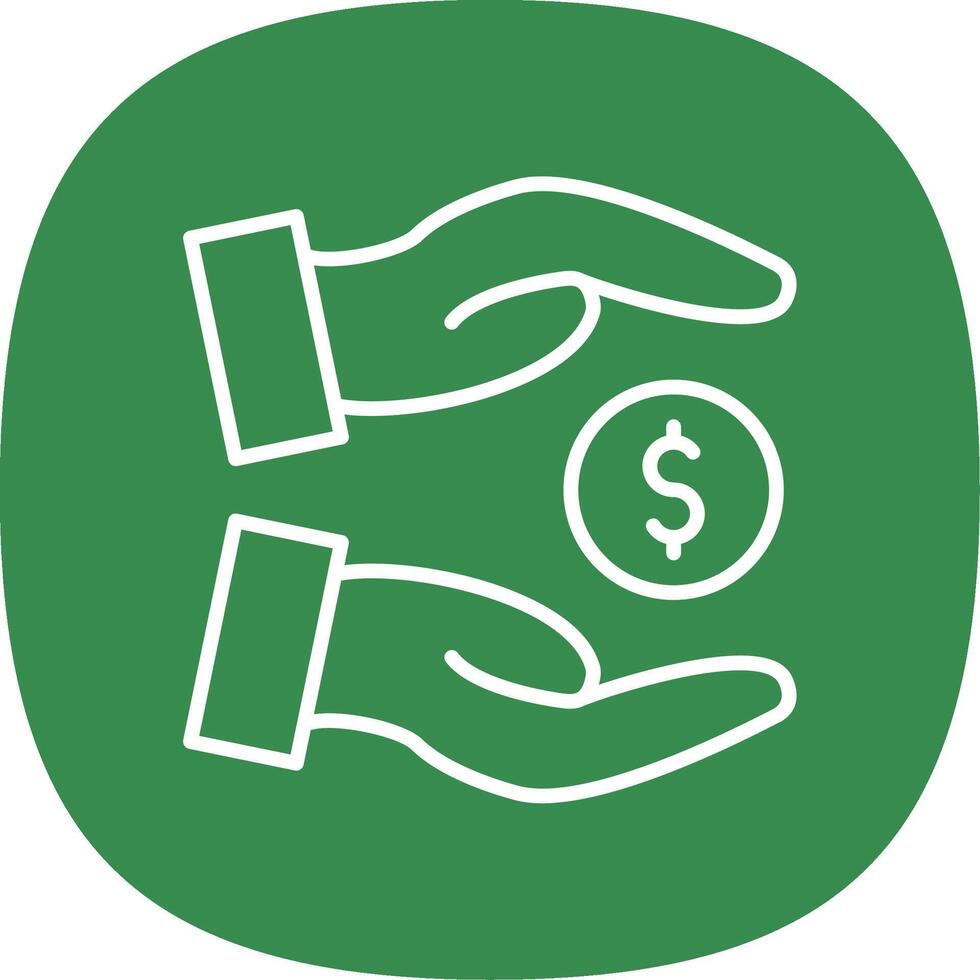 Save Money Line Curve Icon Design vector